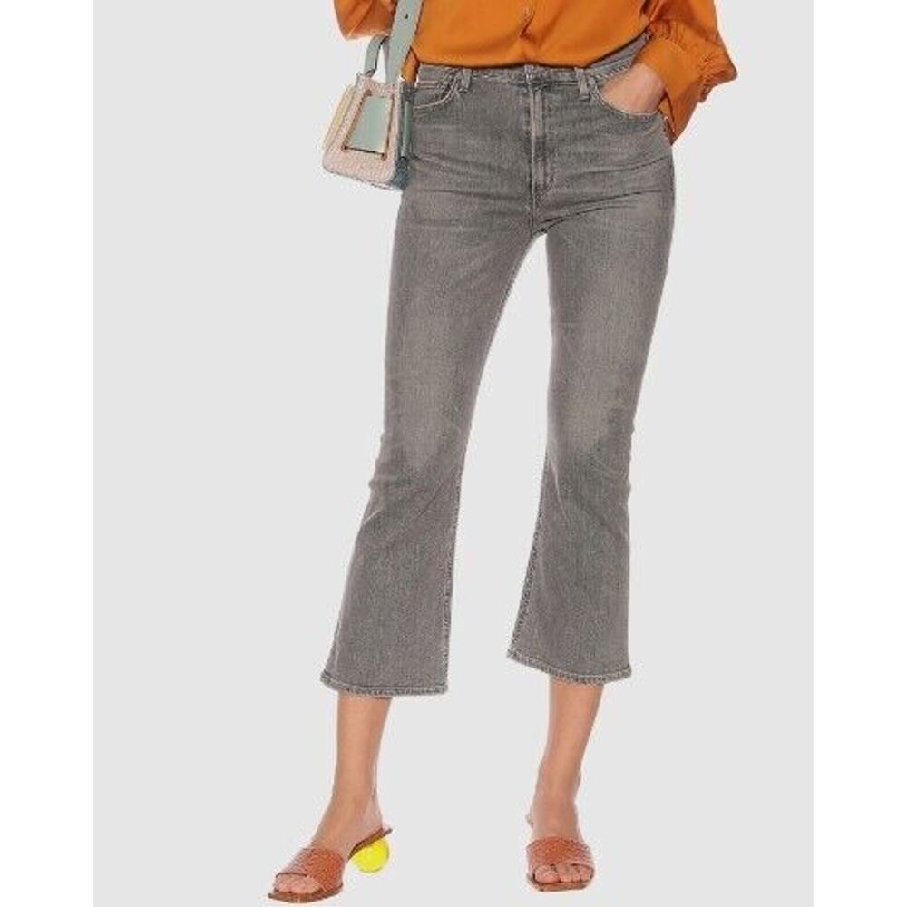 Citizens Of Humanity Demy Jeans Gray Cropped Flare Stretch High Rise Denim Sz 25